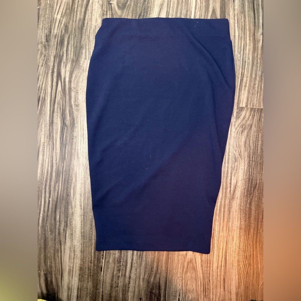 alex & olivia Women’s Navy Blue Knit Straight Pencil Skirt Size S